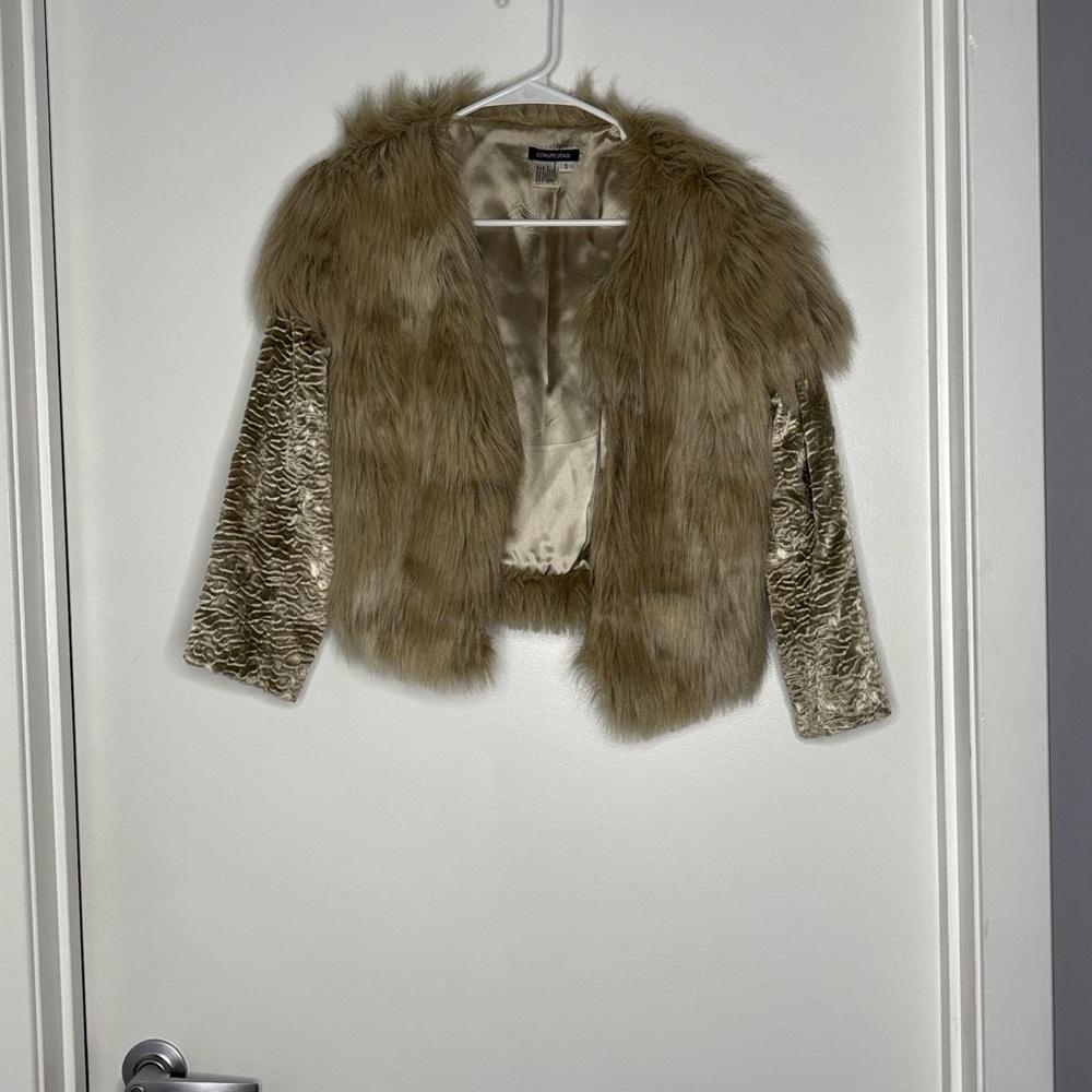 Tan Faux Fur Teddy Jacket